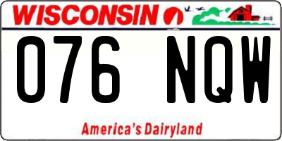 WI license plate 076NQW