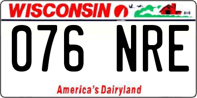 WI license plate 076NRE