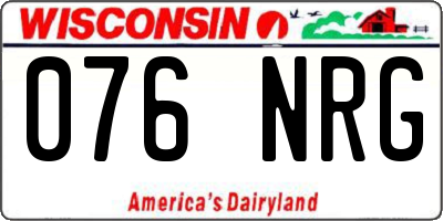 WI license plate 076NRG