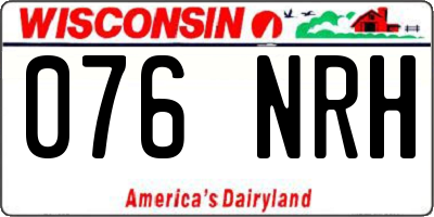 WI license plate 076NRH