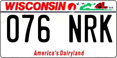 WI license plate 076NRK
