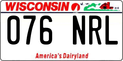 WI license plate 076NRL
