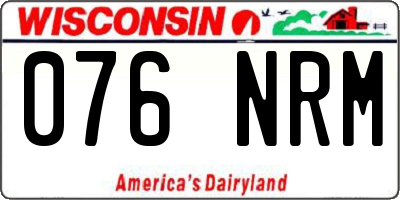 WI license plate 076NRM