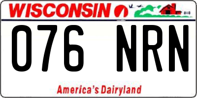 WI license plate 076NRN