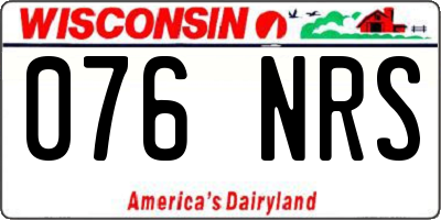 WI license plate 076NRS