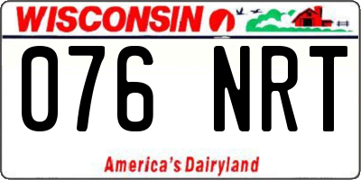 WI license plate 076NRT