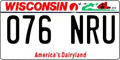 WI license plate 076NRU