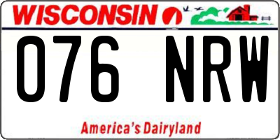WI license plate 076NRW