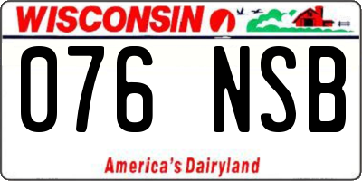 WI license plate 076NSB