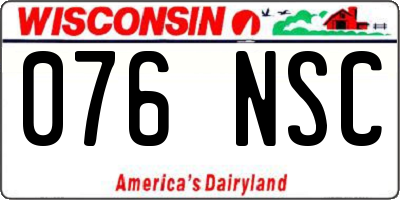 WI license plate 076NSC