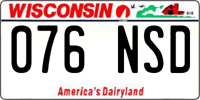 WI license plate 076NSD
