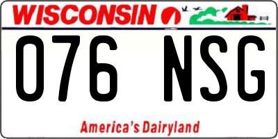 WI license plate 076NSG