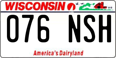 WI license plate 076NSH