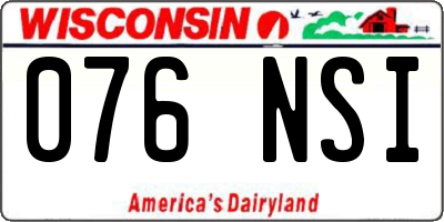 WI license plate 076NSI