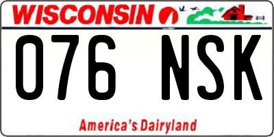 WI license plate 076NSK