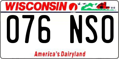 WI license plate 076NSO