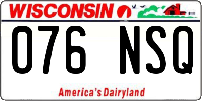 WI license plate 076NSQ