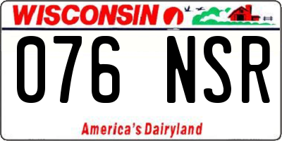 WI license plate 076NSR
