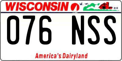 WI license plate 076NSS