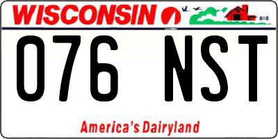 WI license plate 076NST