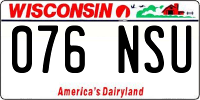 WI license plate 076NSU