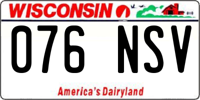 WI license plate 076NSV