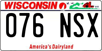WI license plate 076NSX