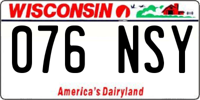WI license plate 076NSY