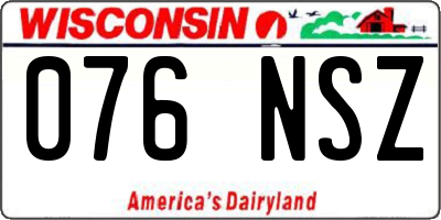 WI license plate 076NSZ
