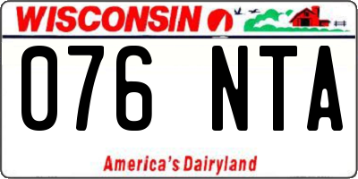 WI license plate 076NTA