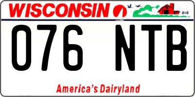 WI license plate 076NTB