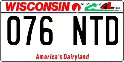 WI license plate 076NTD
