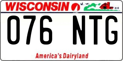 WI license plate 076NTG