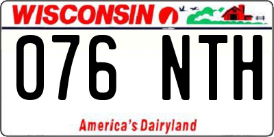 WI license plate 076NTH