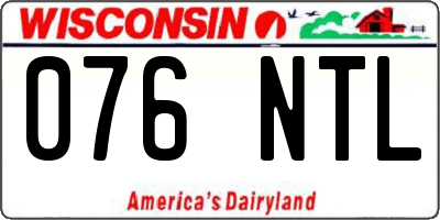 WI license plate 076NTL