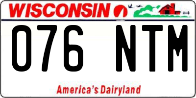 WI license plate 076NTM