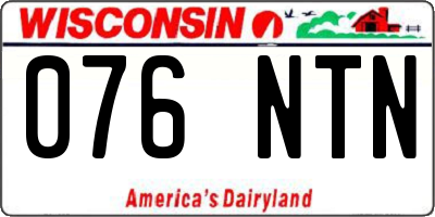 WI license plate 076NTN
