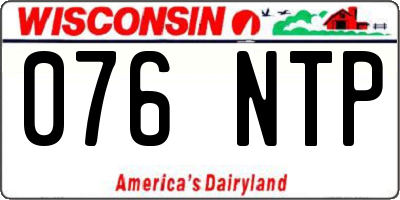 WI license plate 076NTP