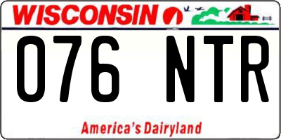 WI license plate 076NTR