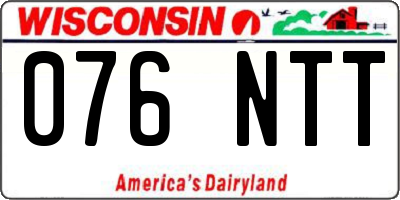 WI license plate 076NTT