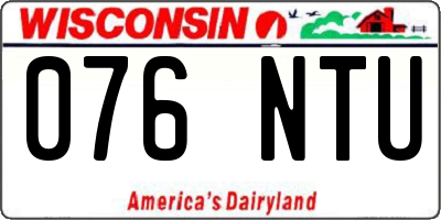 WI license plate 076NTU