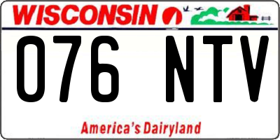 WI license plate 076NTV