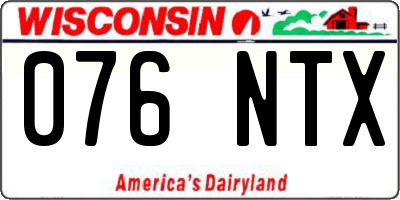 WI license plate 076NTX