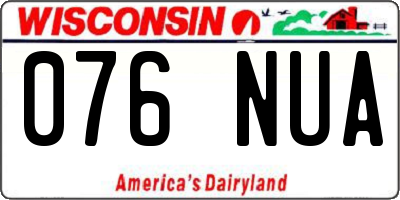 WI license plate 076NUA
