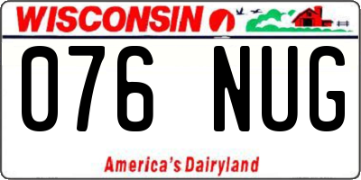 WI license plate 076NUG
