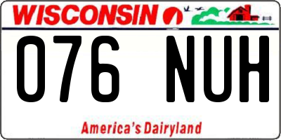 WI license plate 076NUH