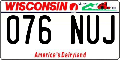 WI license plate 076NUJ