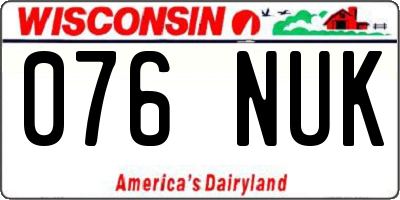WI license plate 076NUK