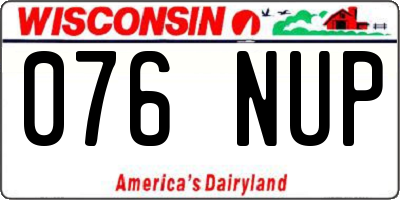 WI license plate 076NUP