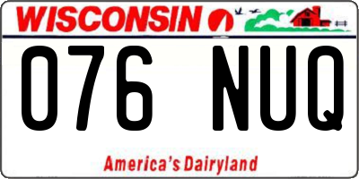 WI license plate 076NUQ